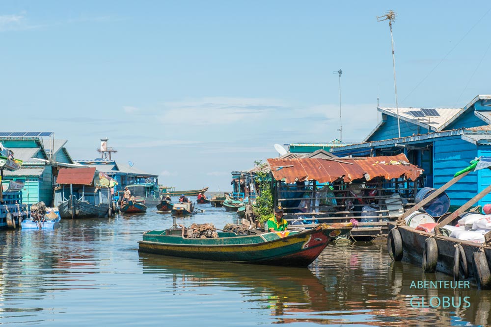 Tonle Sap in Kambodscha: Wasserstraße im schwimmenden Dorf Kampong Luong