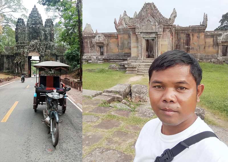 Fahrer und Guide Meas Moeun mit Tuk-Tuk in Siem Reap