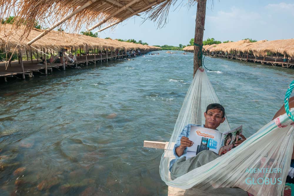 Chillen in der Hängematte an den Kampi Rapids