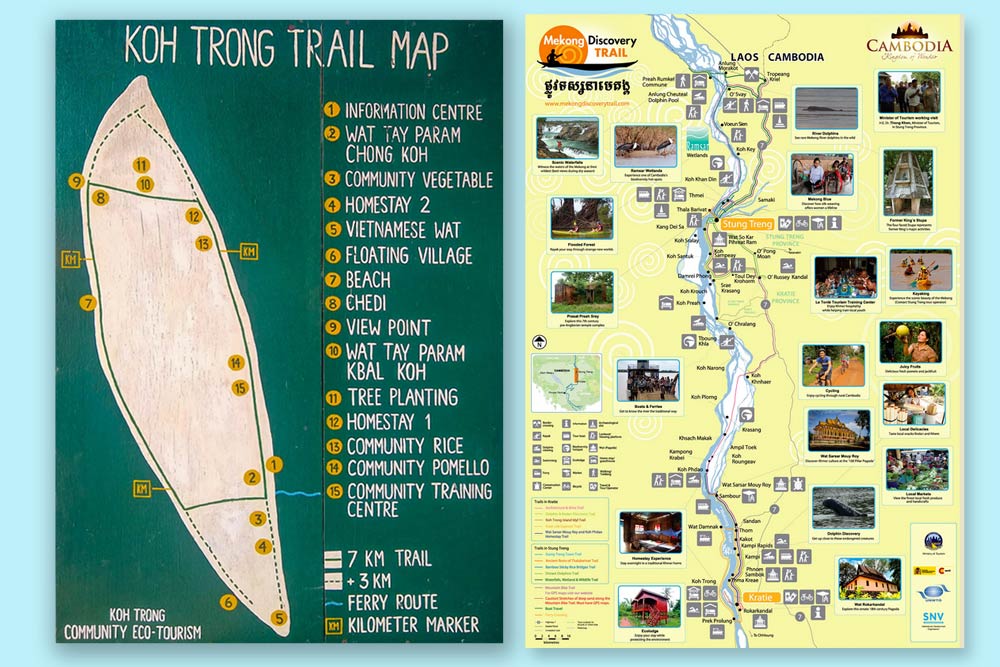 Tipps für Kratie: Karte für die Insel Koh Kong (Koh Kong Trail) 
