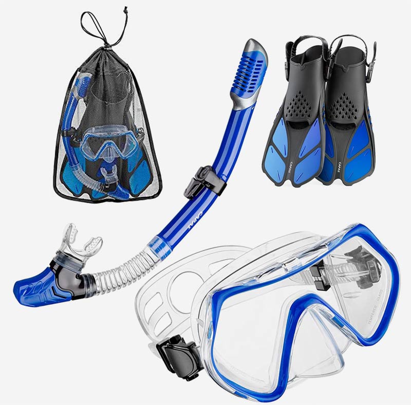 Packliste und Tipps zum Tauchen in Kroatien: Schnorchel-Set mit Flossen