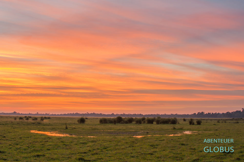 Nationalpark und Naturschutzgebiet Xe Pian, Feuchtgebiet Beung Kiat Ngong: Ausblick von der Kingfisher Ecolodge
