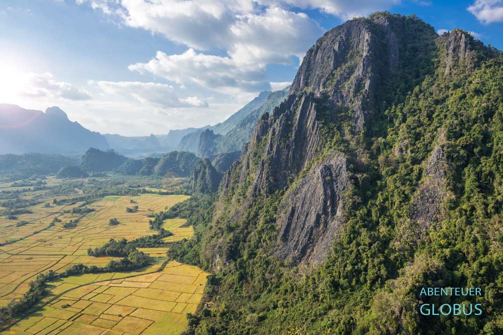 Vang Vieng: Blick vom Viewpoint Silver Cliff in Vang Vieng