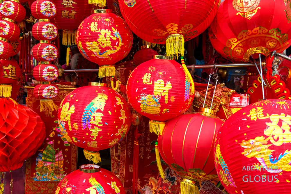 Chinatown in Bangkok: Verkauf von Lampions