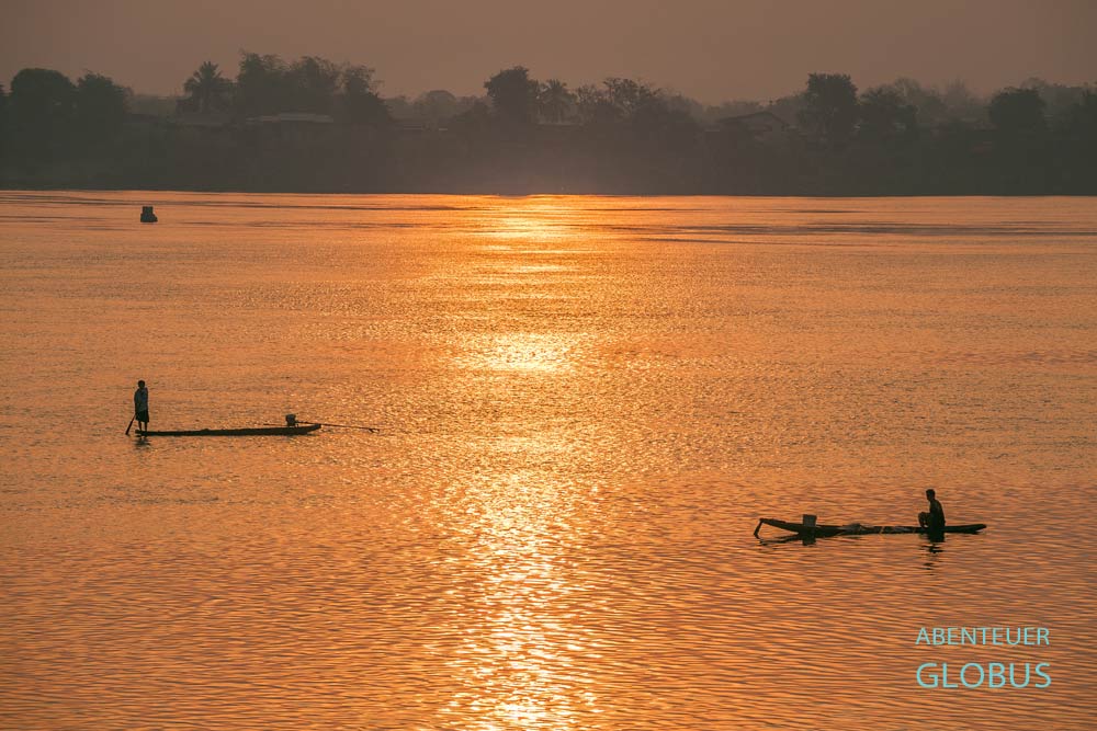Tipps für Champasak und die Insel Don Daeng: Fischer auf dem Mekong