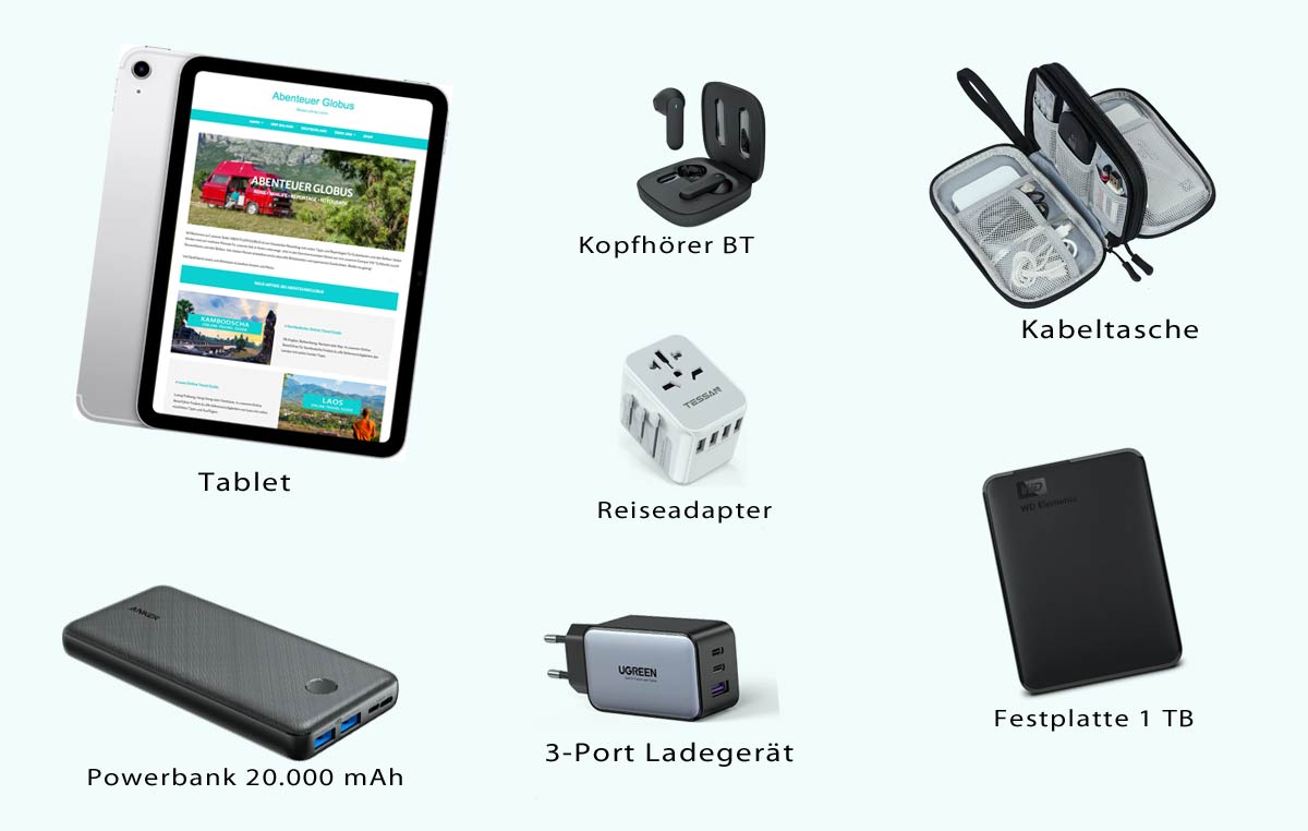 Packliste für Vietnam: Technik, Tablet und Ladegeräte