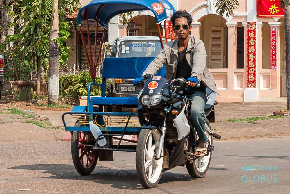 Pakse: Motorradtaxi Samlor