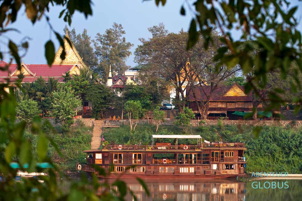 Wat Luang am Xedon-Fluss (Sedon), einen Zufluss des Mekong in Pakse