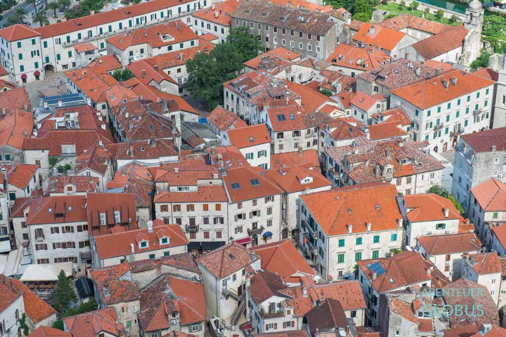 Blick über die Dächer der Altstadt von Kotor