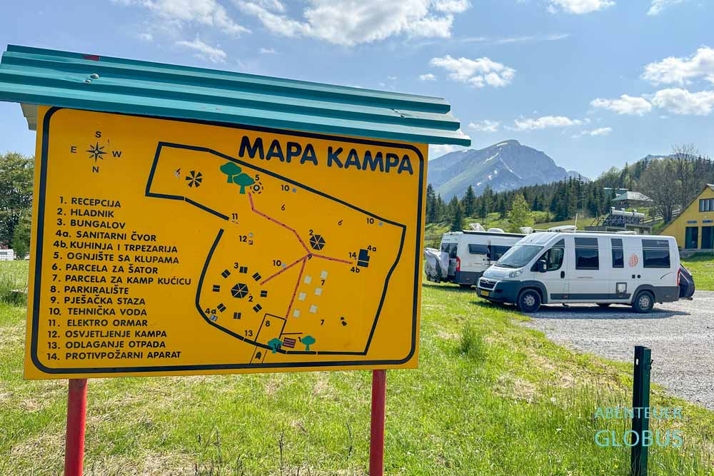 Campingplatz Kod Boce (Camp Site at Bocha's) in Zabljak im Nationalpark Durmitor