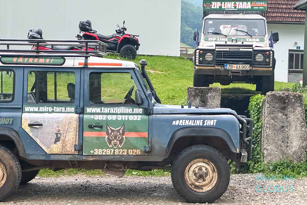 Jeep-Transfer zur längsten Zip Line von Montenegro