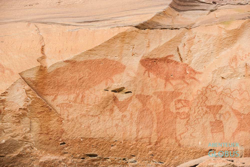 Prähistorische Felsmalereien im Pha Taem Nationalpark bei Khong Chiam