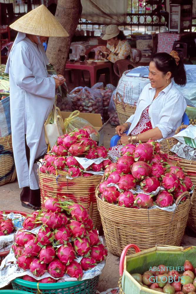 Drachenfrüchte auf dem Markt in Phan Thiet
