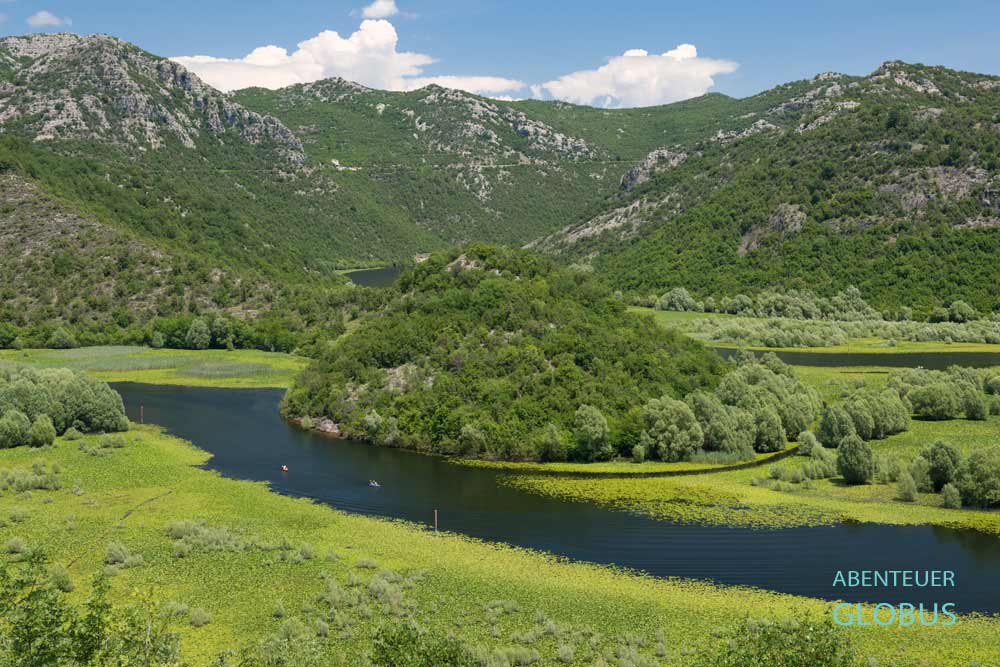 Diese Flussschleife liegt auf dem Weg nach Rijeka Crnojevica