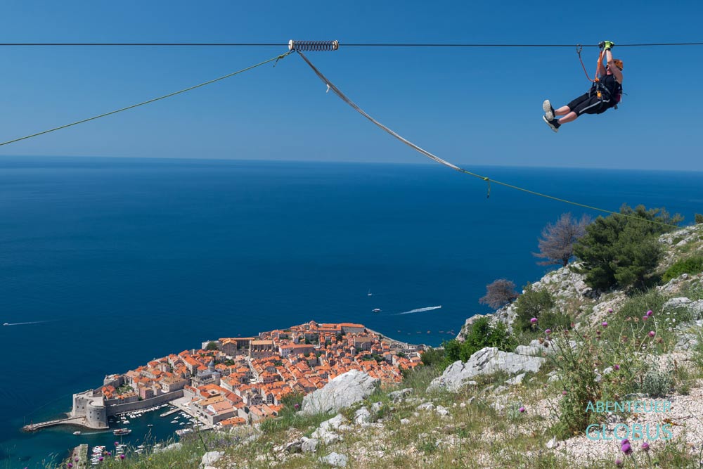 Aktivitäten in Dubrovnik: Panorama Zipline am Berg Srd mit Blick auf die Altstadt