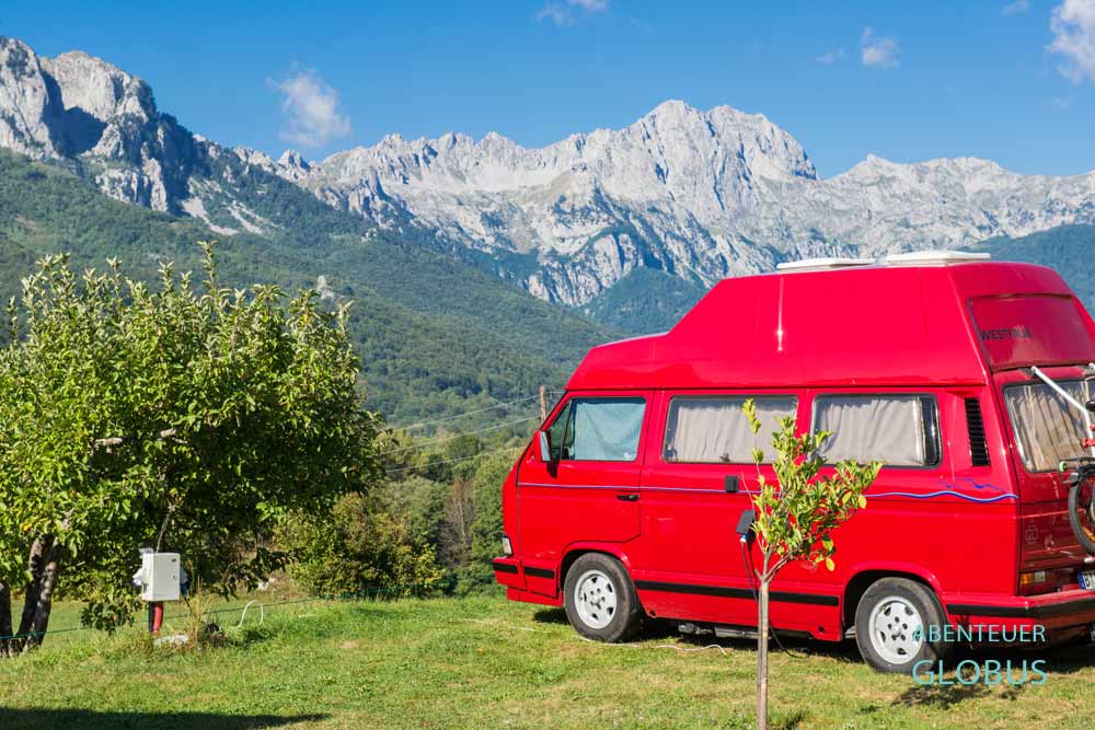 Stellplatz im Camp’n Soul im Lipovo-Tal bei Kolasin