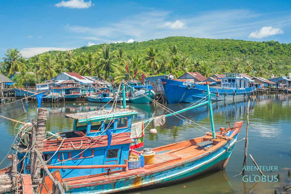 Insel Phu Quoc: Fischerboote am Fluss Duong Dong