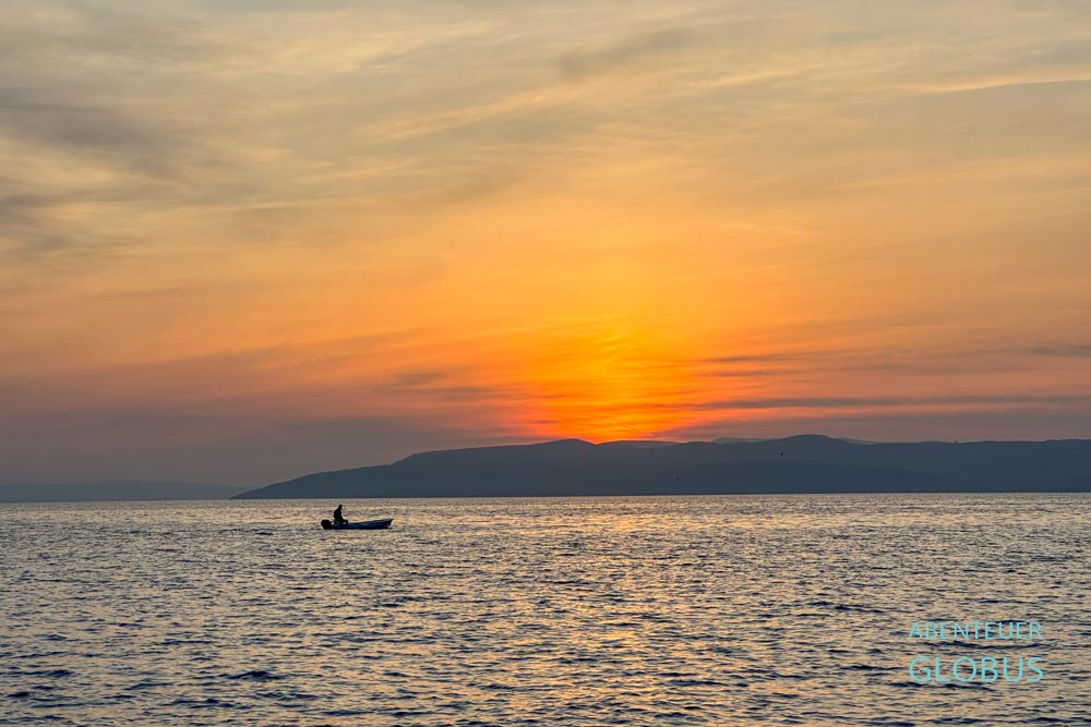 Sonnenuntergang auf der Bootstour von Zadar