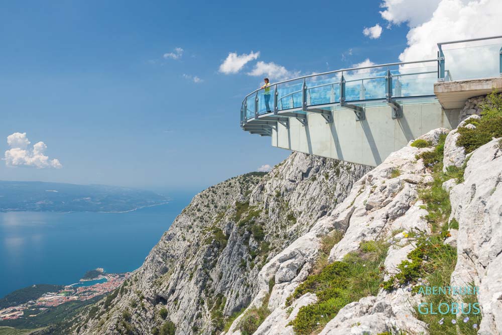 Naturpark Biokovo bei Makarska: Skywalk am Aussichtspunkt Nebeska Setnica am Ravna Vlaska Pass