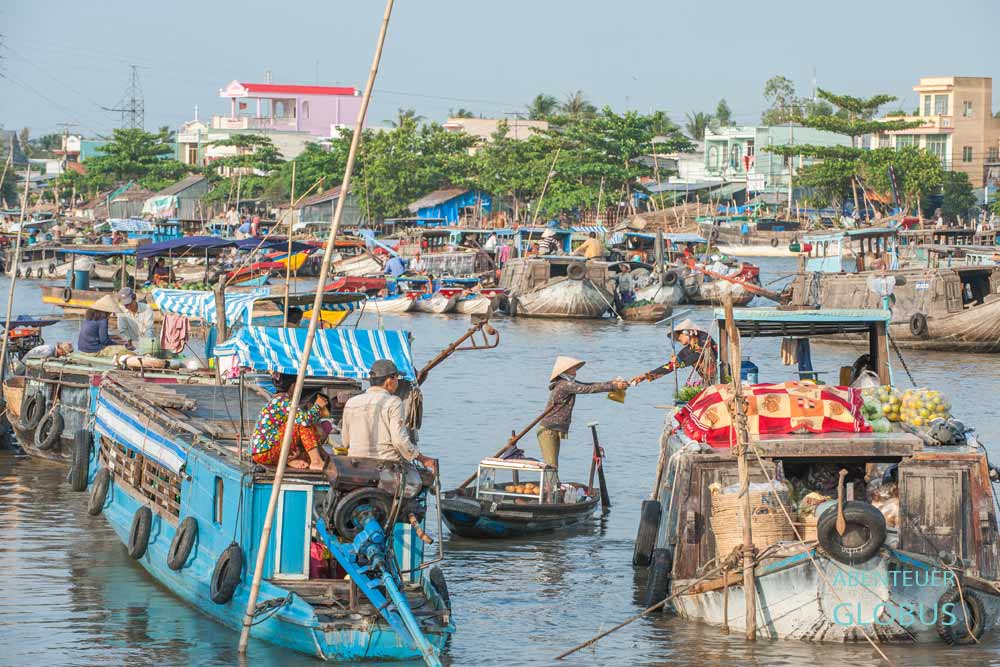 Ausflug von Can Tho: schwimmender Markt in Cai Rang im Mekong Delta