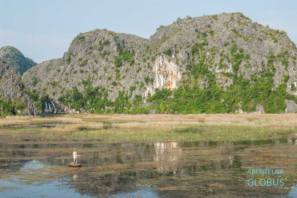 Ninh Binh: Angler im Van Long Naturreservat 