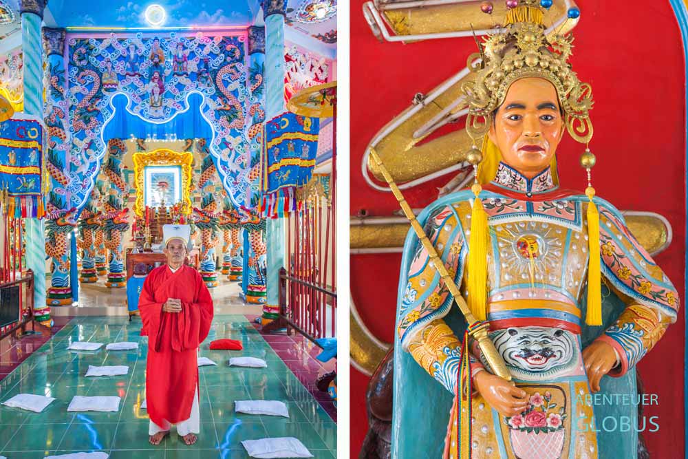 Phong Dien im Mekong Delta: Cao Dai Tempel (Nhon Ai Cao Dai) am Fluss Can Tho