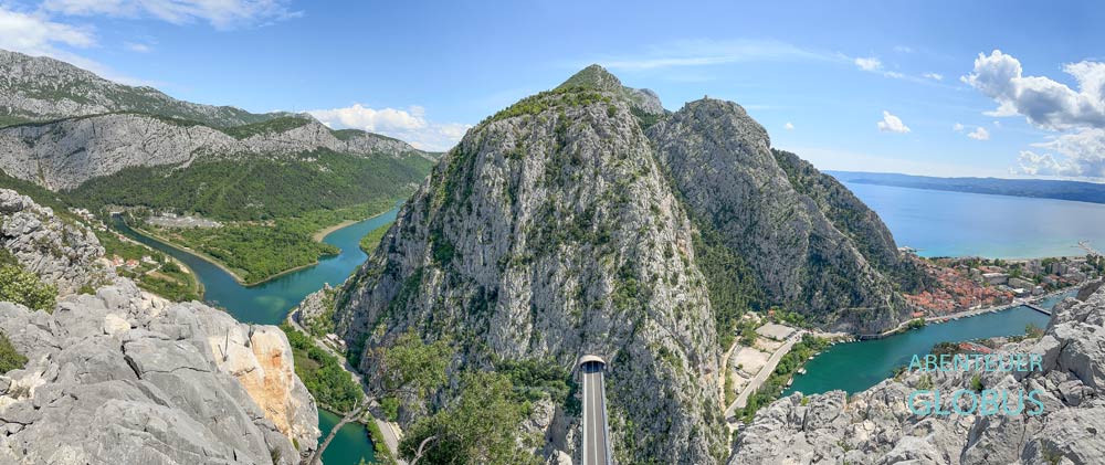 Blick vom Aussichtspunkt Komorjak beim Dorf Naklice