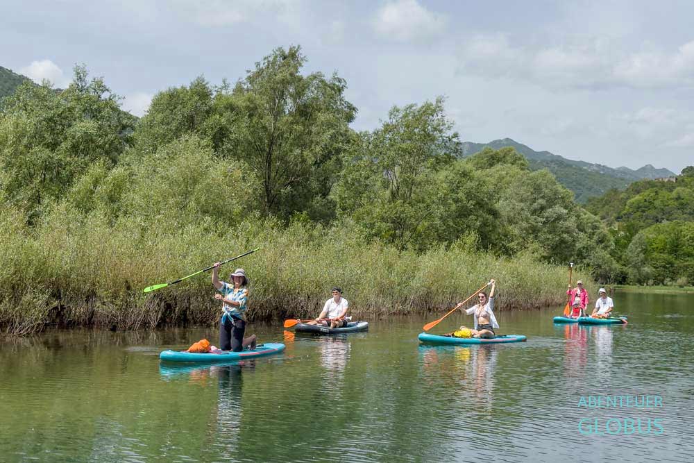 Aktivitäten in Rijeka Crnojevica: Stand-up-Paddling zum Skutarisee