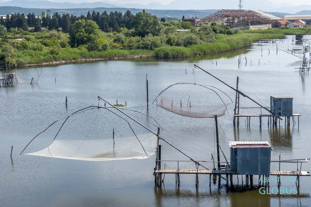 Ulcinj: alte Senknetze (Kalimere) der Lagunenfischer 