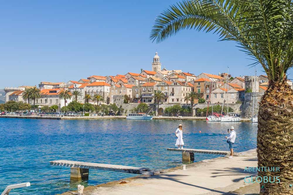 Blick auf die Altstadt von Korcula von der Uferstraße Put Svetog Nikole 