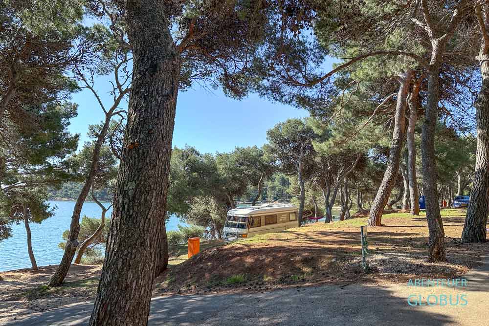 Istrien, Premantura: Stellplatz auf dem Campingplatz Arena Runke