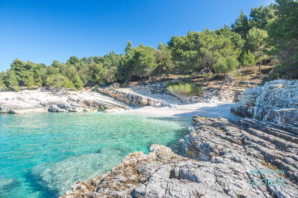 Premantura, Naturschutzgebiet Kamenjak: Strand Pinizule 