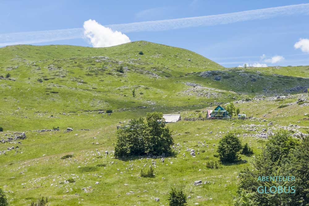 Bewohnte Katuns in der Hochebene Sinjajevina
