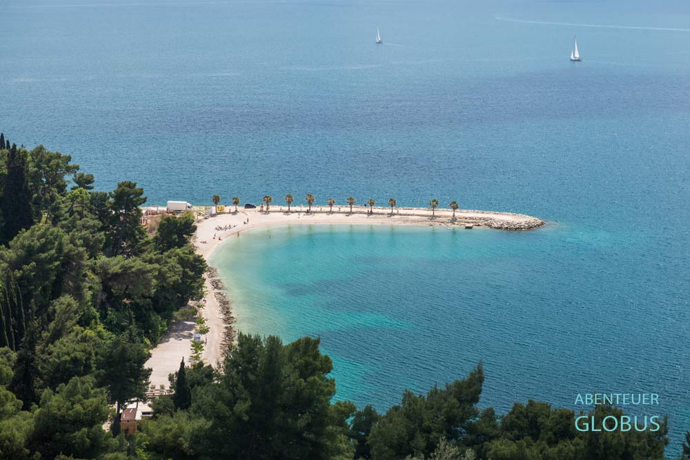 Blick vom Marjan Waldpark auf den Kasjuni Beach