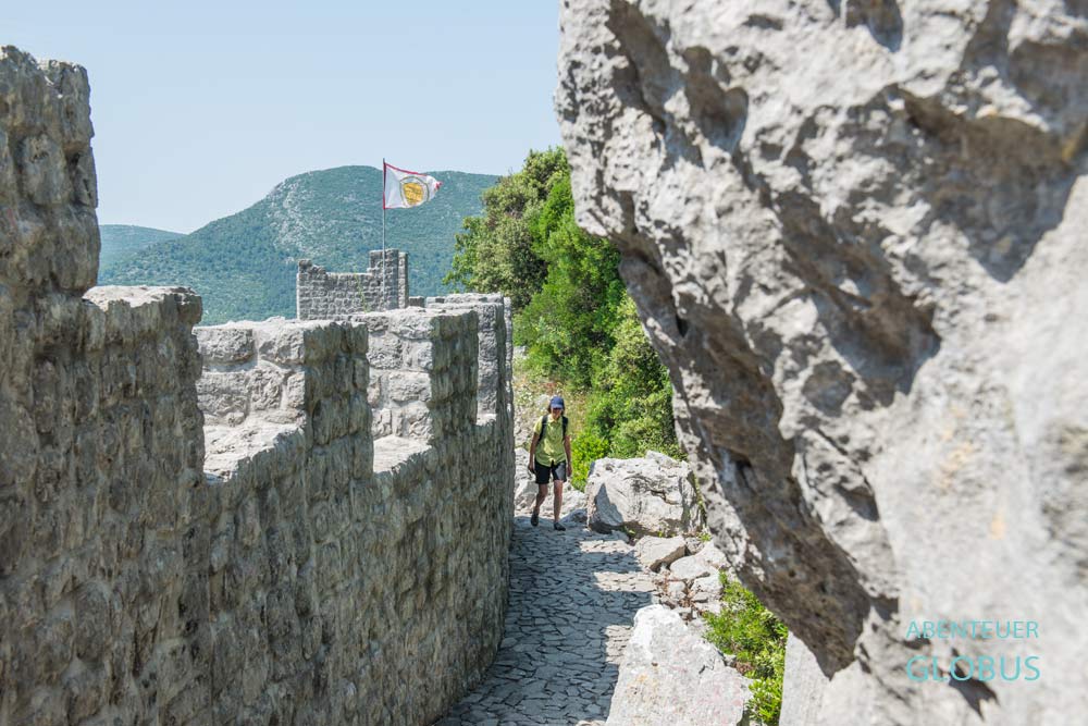 Begehbare Stadtmauer in Ston