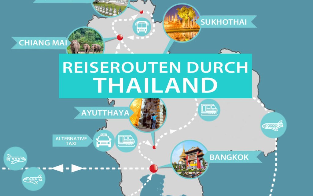 Reiserouten Thailand: 2, 3 und 4 Wochen im Detail [+ Karte ...