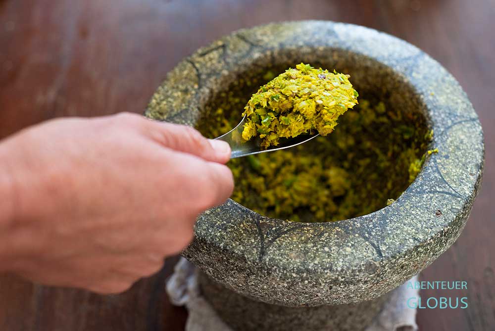 Würzpaste für ein Grünes Curry