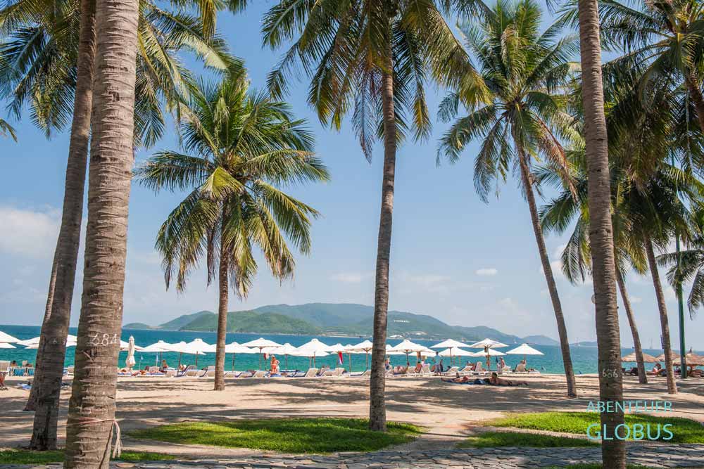Nha Trang: Strand und Promenade mit Palmen