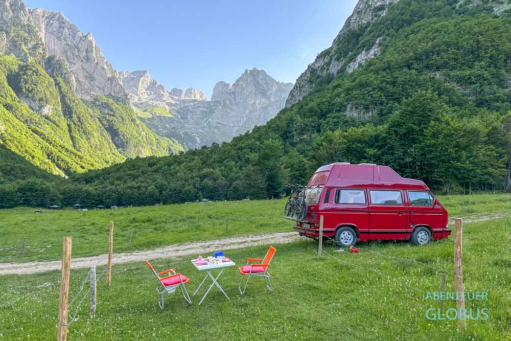 Nationalpark Prokletije, Grebaje-Tal: Campingplatz