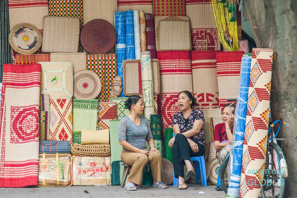 Altstadt von Hanoi: Laden mit Bastmatten