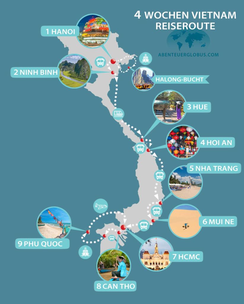 Vietnam 4 Wochen Rundreise von Norden nach Süden mit der Insel Phu Quoc