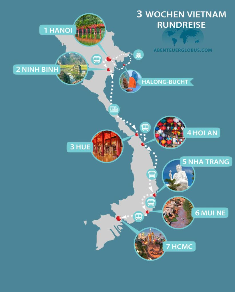 Vietnam 3 Wochen von Hanoi nach Ho Chi Minh City