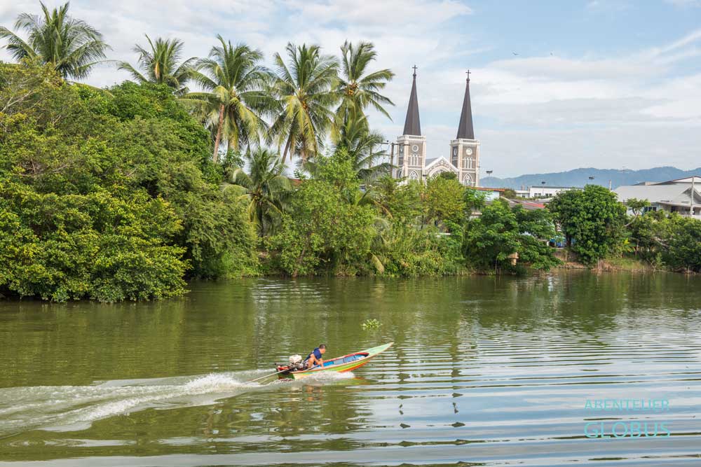 Fluss Chanthaburi und Kathedrale