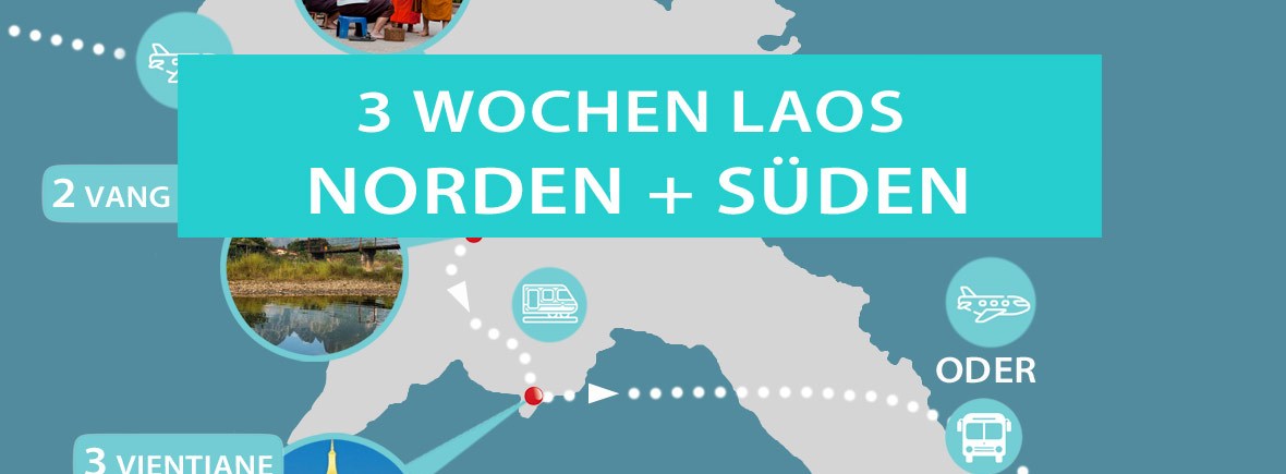 Laos 3 Wochen Rundreise: Route, Karte und Planung