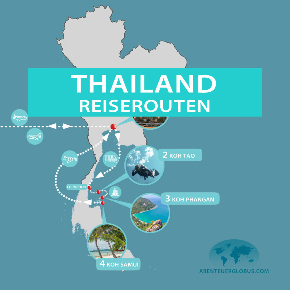 Thailand Reiserouten und Rundreise: 2, 3 und 4 Wochen