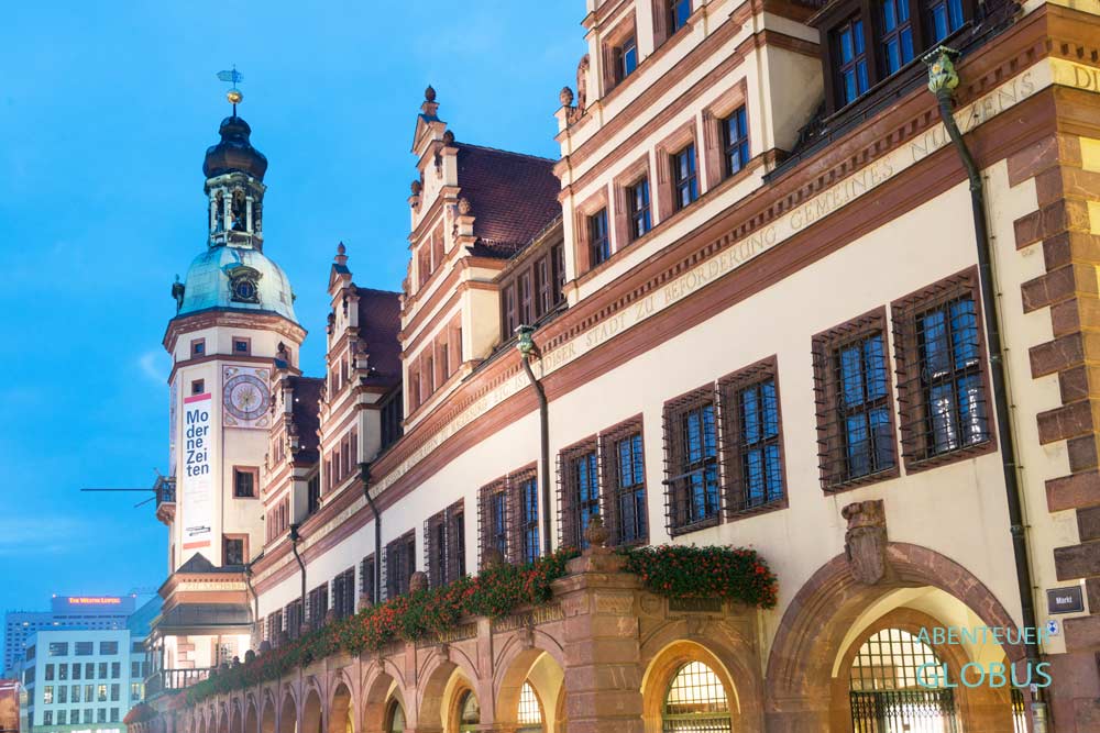 Altes Rathaus am Markt in der Altstadt von Leipzig
