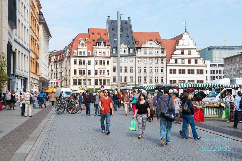 Leipzig: Wochenmarkt auf dem Marktplatz