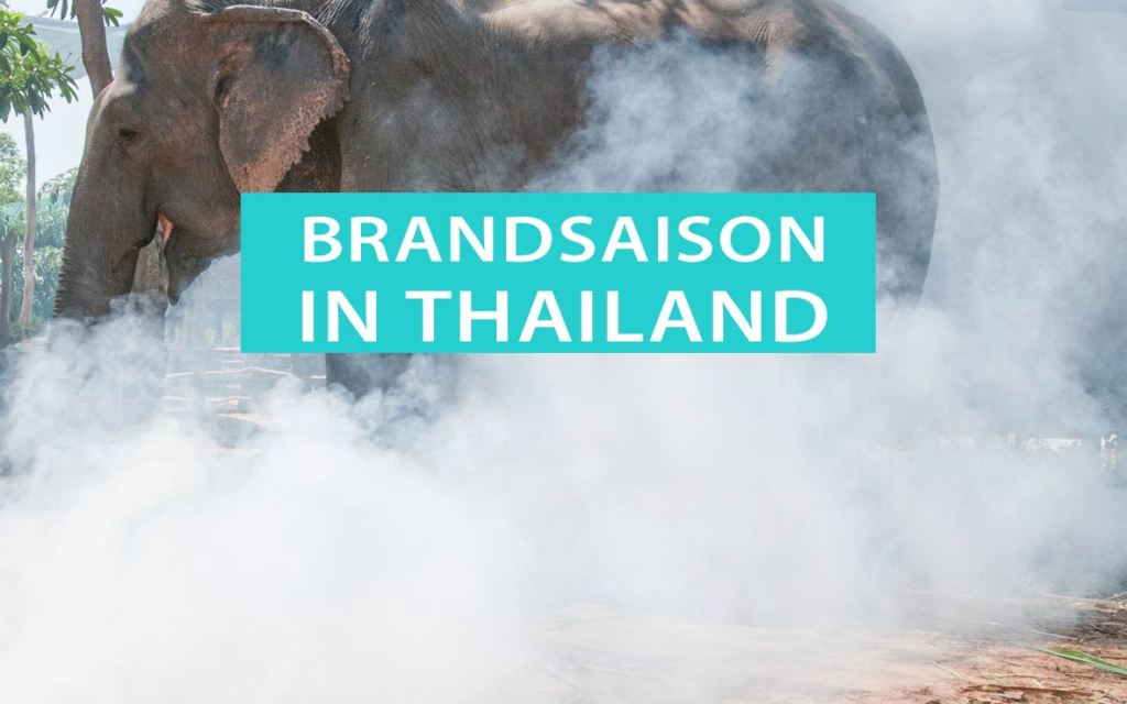 Brandsaison in Thailand, die auch als Rauchsaison oder Burning Season bezeichnet wird.