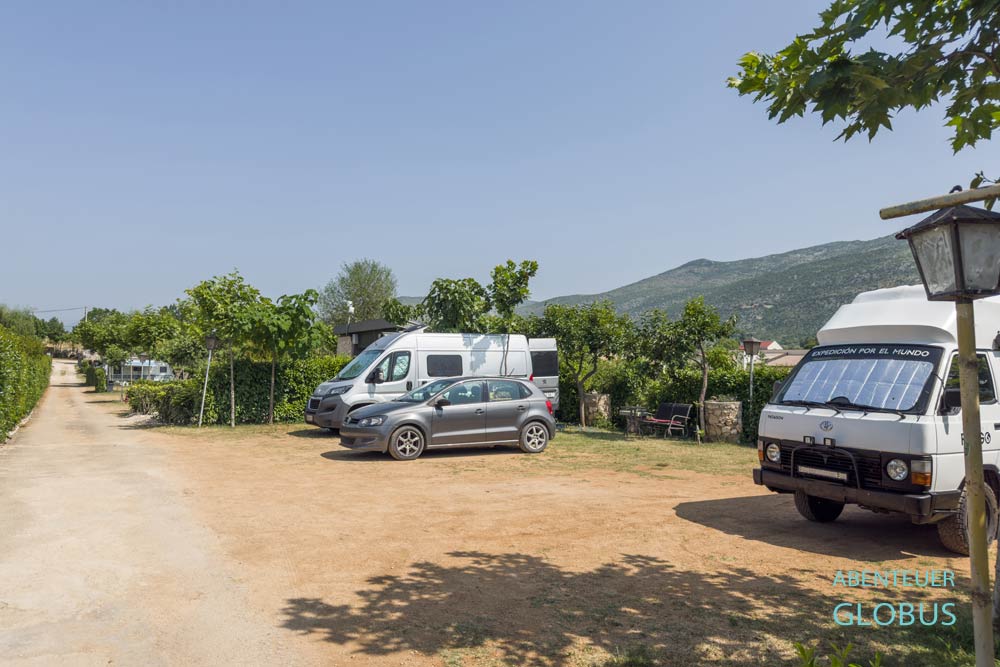 Stellplätze im unteren Teil vom Autokamp Blagaj 