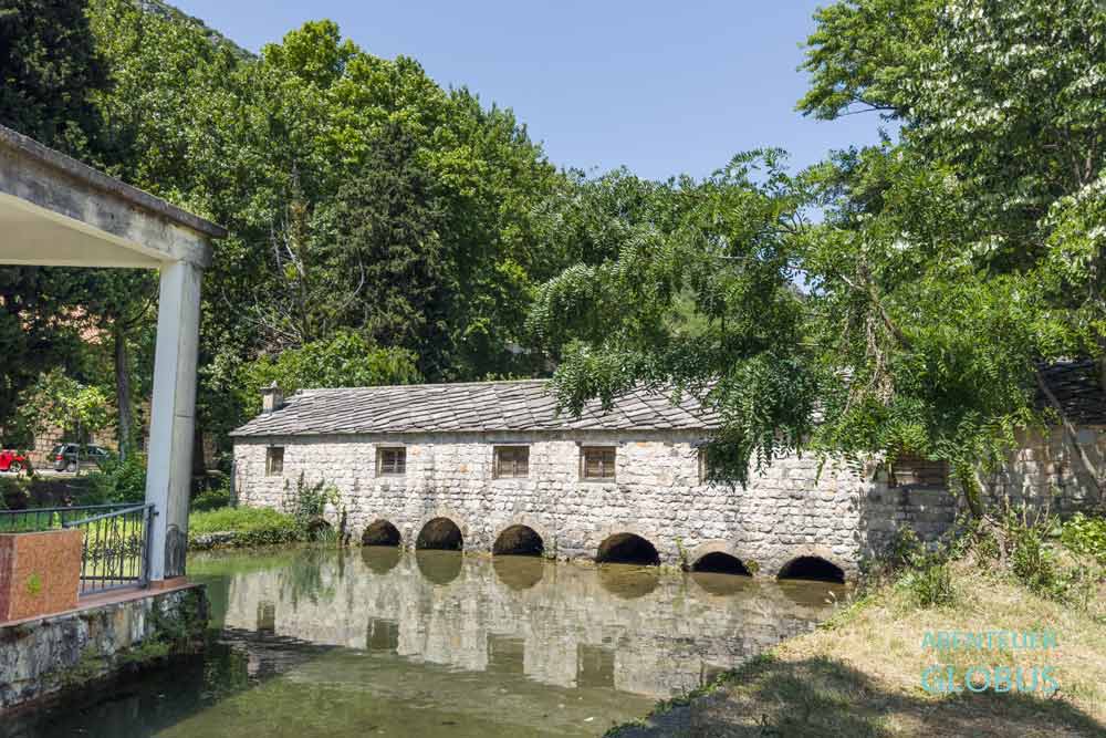 Stolac: Fluss Bregava mit Wassermühle Mehmedbasica 